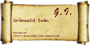 Grünvald Iván névjegykártya
