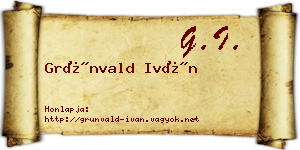 Grünvald Iván névjegykártya